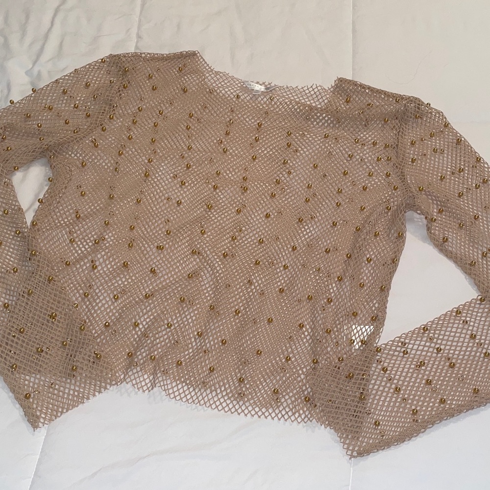 Riley & James beaded net top